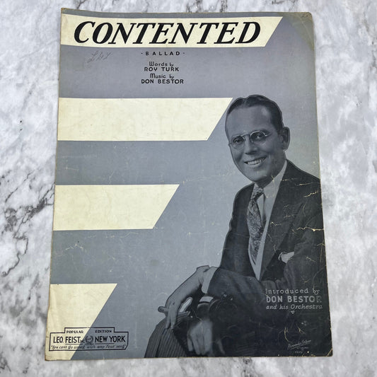 Vintage Don Bestor Contented Ballad Sheet Music 1932 V38