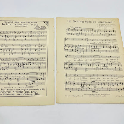 1922 I’m Drifting Back to Dreamland Jack Sadler Sheet Music V37-4