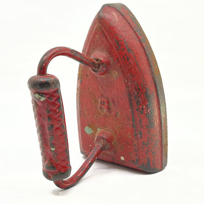 Antique Red Sad Iron/Flat Iron Primitive Iron Farmhouse Cast Iron RusticTC7