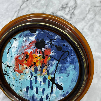 Original Framed Abstract Art Painting 6" It's Rainin' Ten With COA TF6