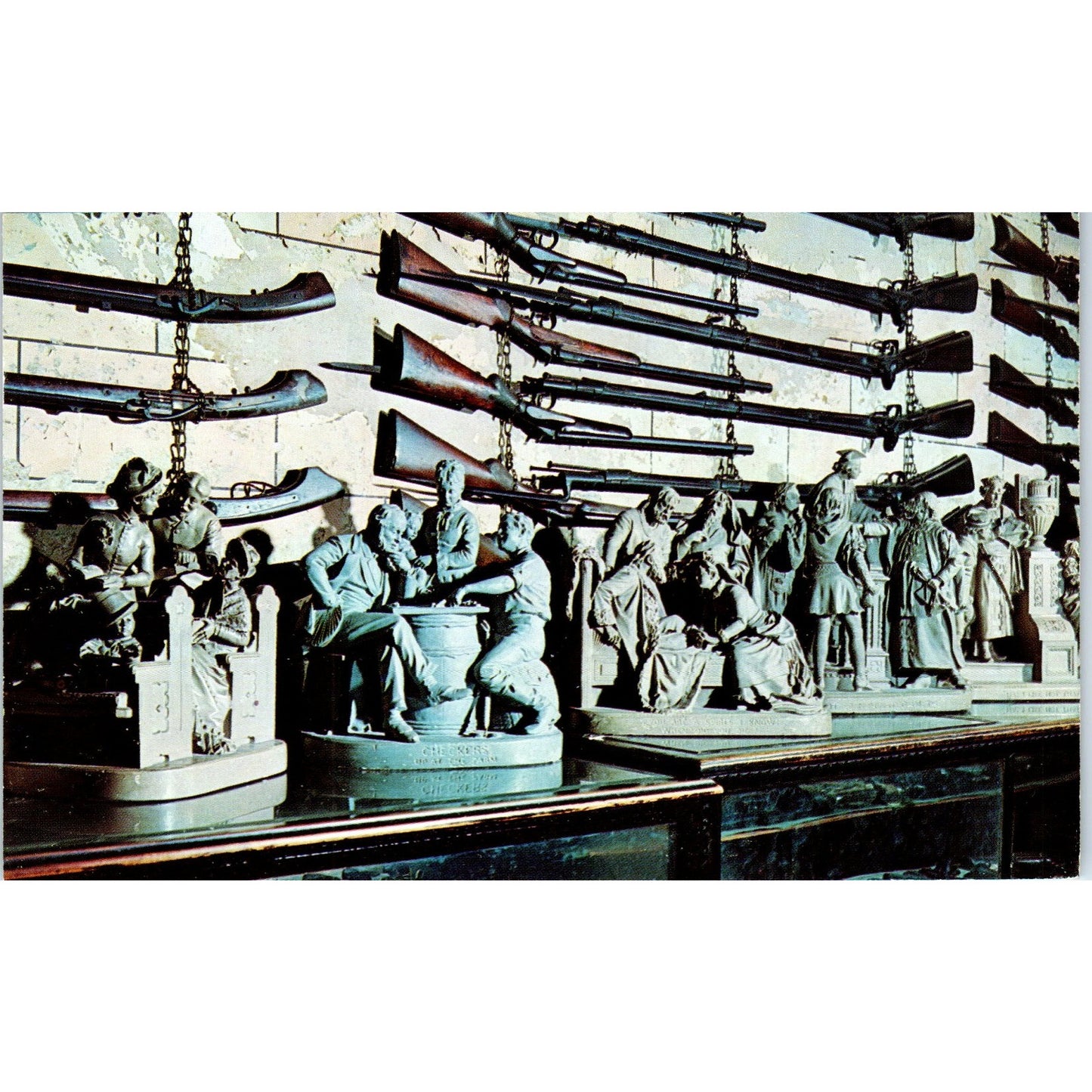 Davis Collection Statuary Mason Hotel Claremore OK Original Postcard P1-12