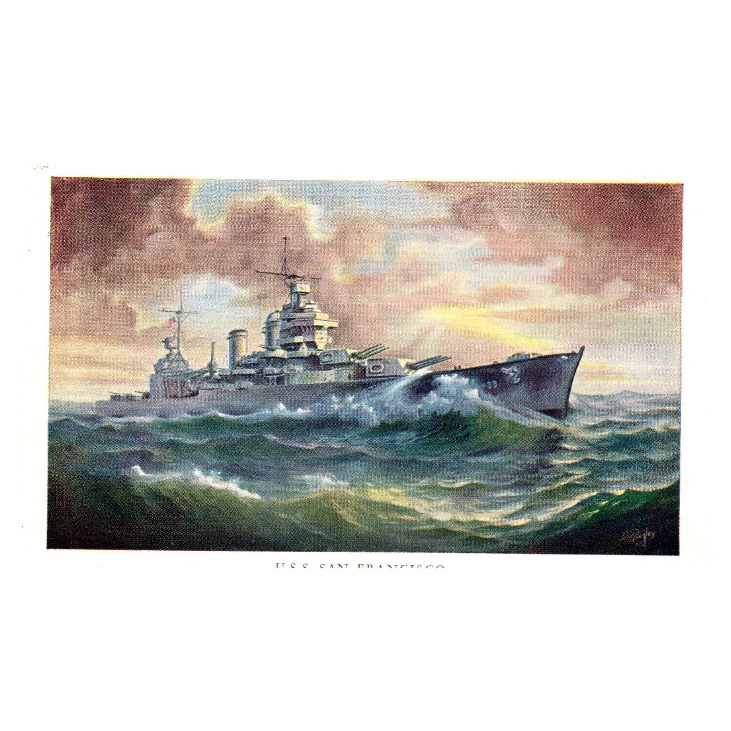 USS San Francisco Cruiser 1957 - Original Postcard TJ8-5