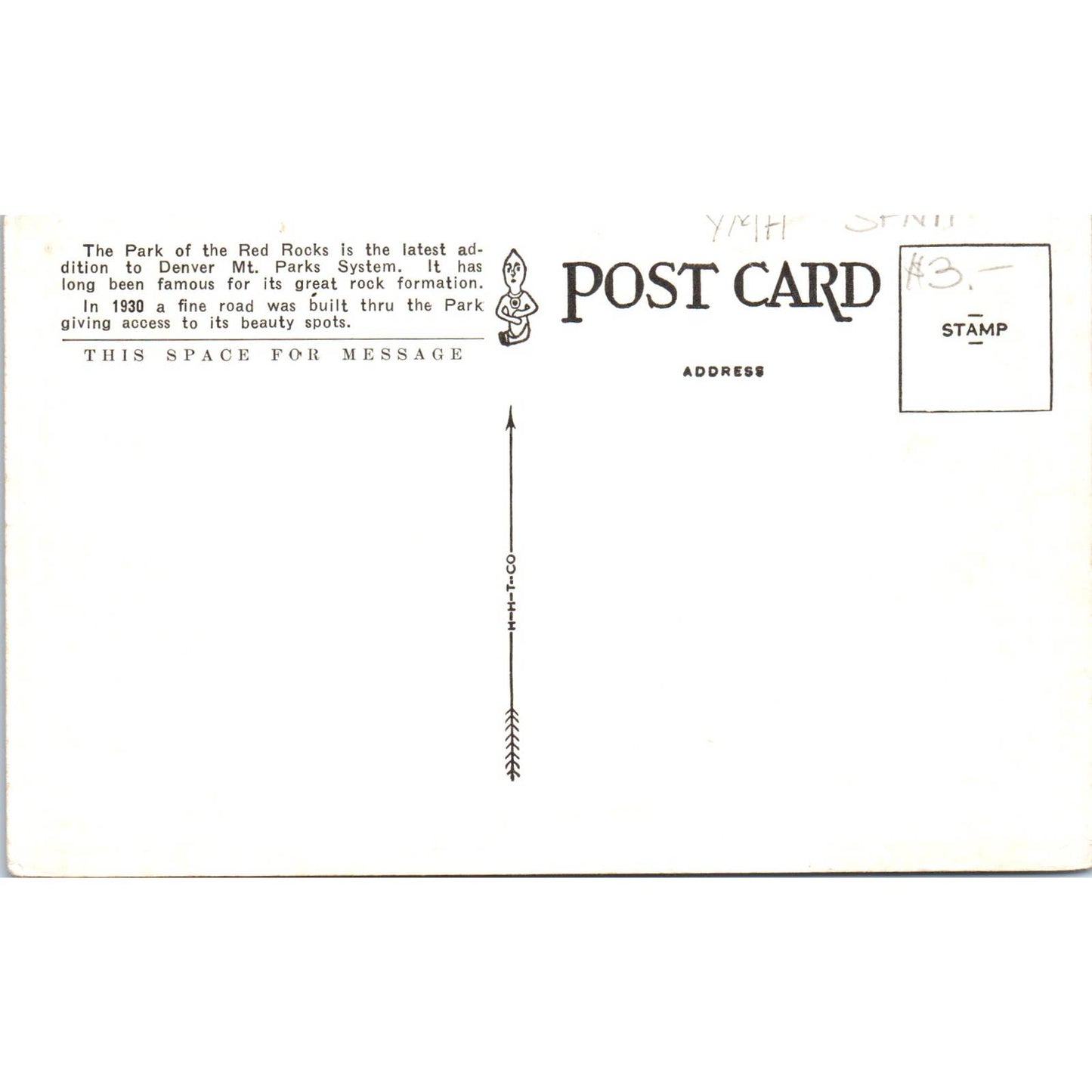 Park of the Red Rocks Denver Mt. Parks CO Original Postcard TK1-24