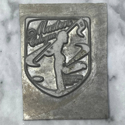 Vintage Letterpress Printers Block Plate Golf Masters Cologne SE846