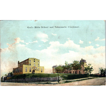 Antique Postcard God's Bible School and Tabernacle Cincinnati Ohio TD9