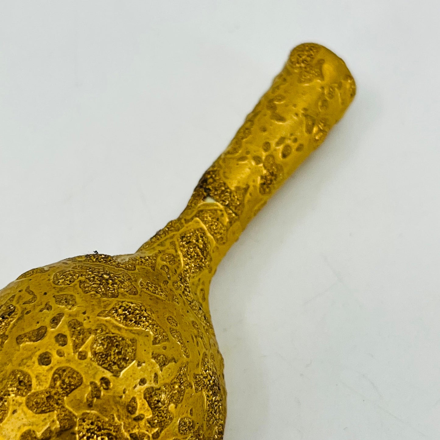 Vintage Miniature Gold Tone Ceramic Grain Scoop 3 1/2” SB2