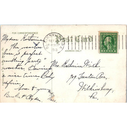 1913 Postcard Entrance To Ridgeview Park Derry PA TD9-P1