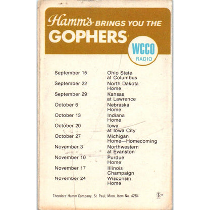 1973-74 Schedule Winter Sports North Stars Vikings Gophers Hamms TK1-P3