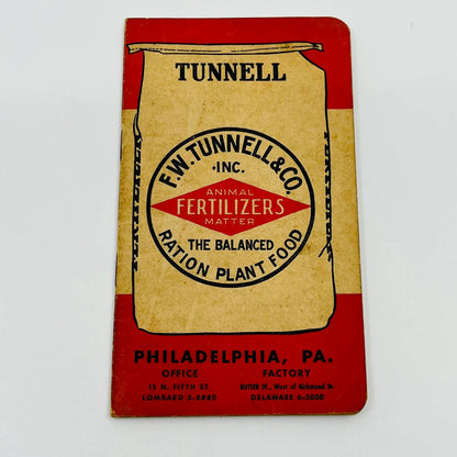 1948 F.W. Tunnell & Co. Fertilizers Pocket Notebook Philadelphia, PA SC2