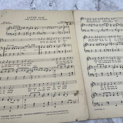 Lovin Sam The Sheik of Alabam Milton Ager Jack Yellen 1922 Sheet Music TK2-SM4