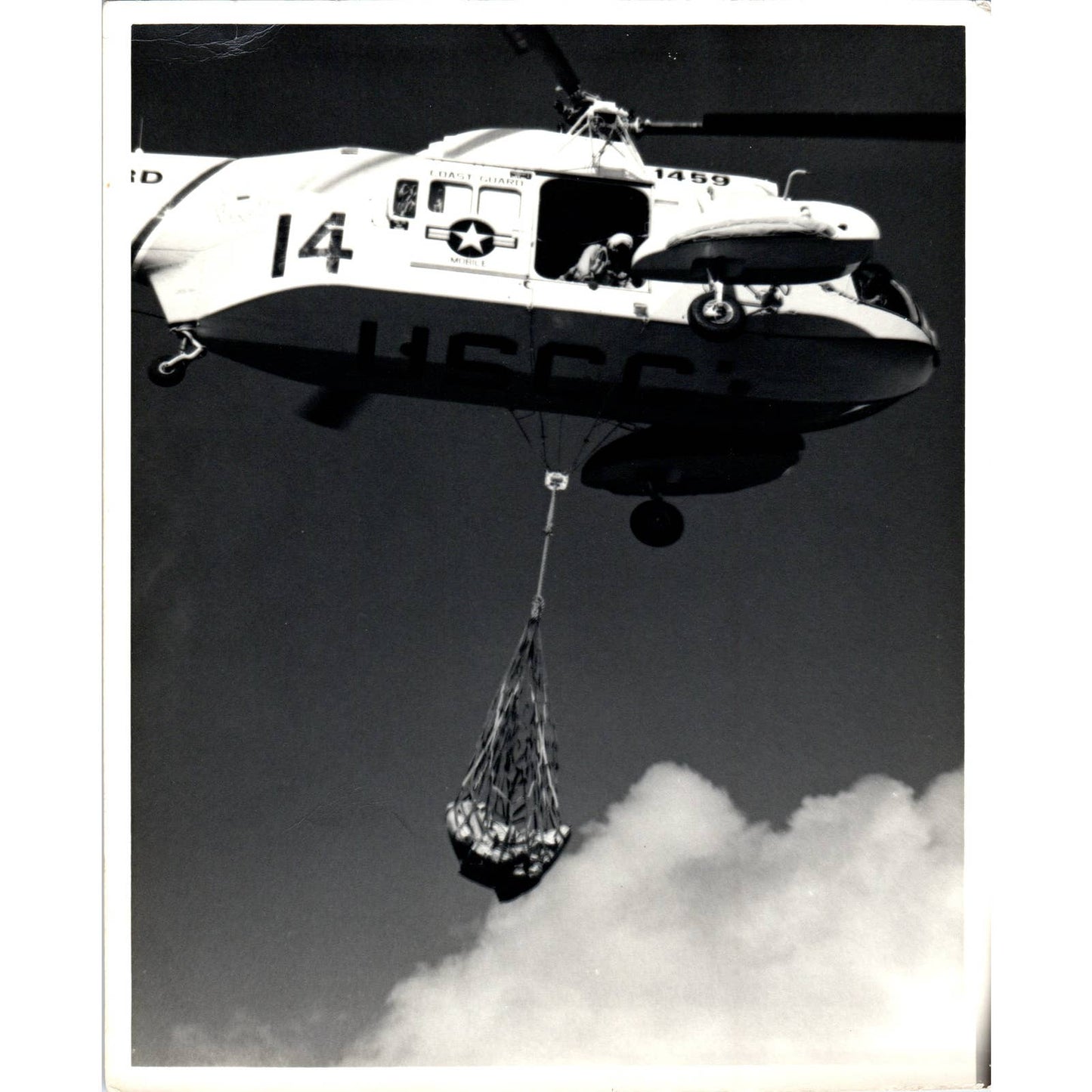 c1970 Original Photograph USCG Coast Guard Staten Island Helicopter 8x10 AD6-3