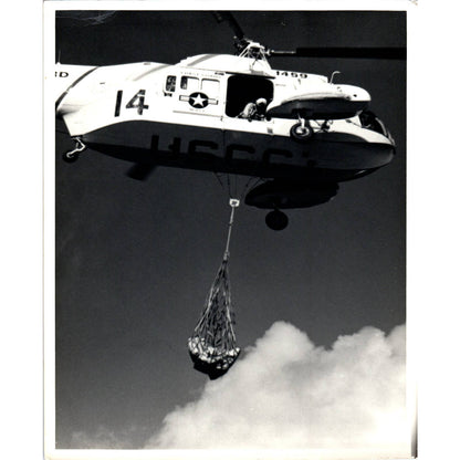 c1970 Original Photograph USCG Coast Guard Staten Island Helicopter 8x10 AD6-3