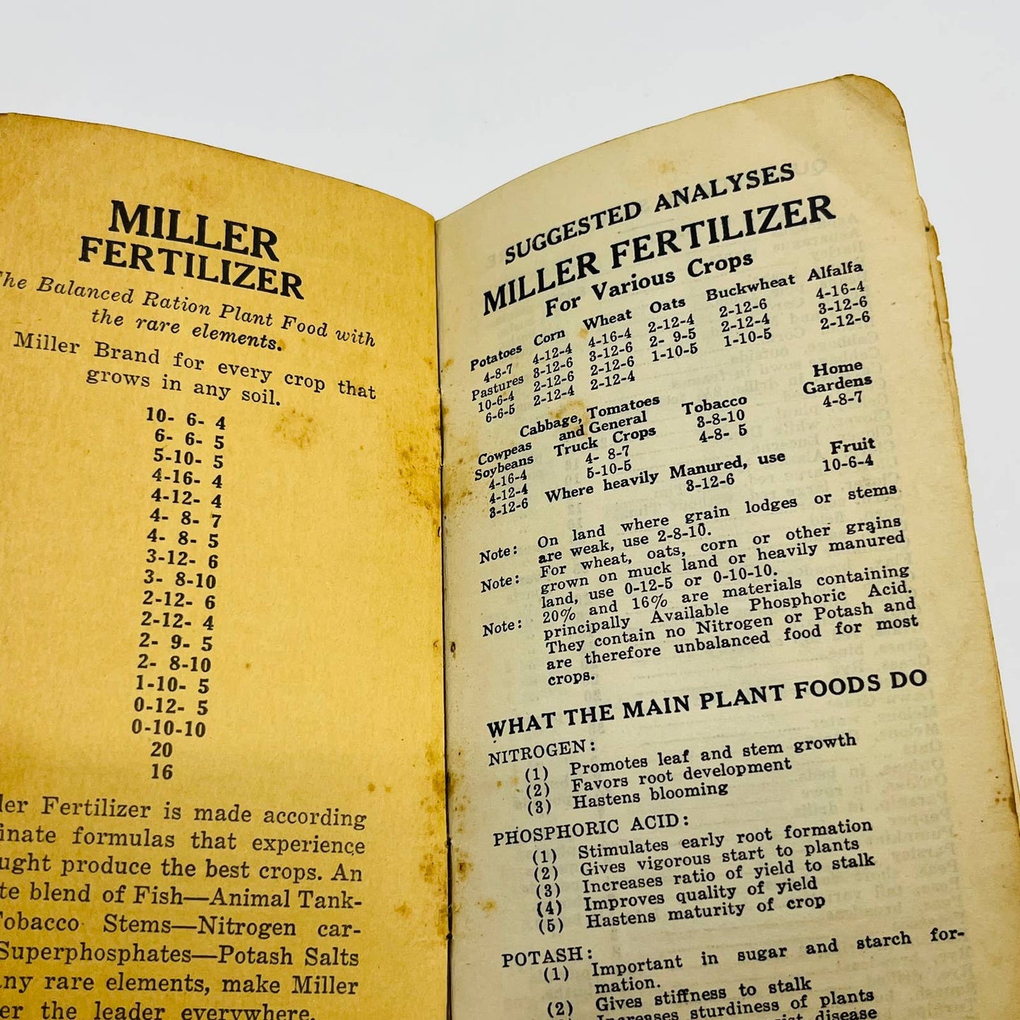 1936 Miller Fertilizer Pocket Notebook Baltimore, MD SC2