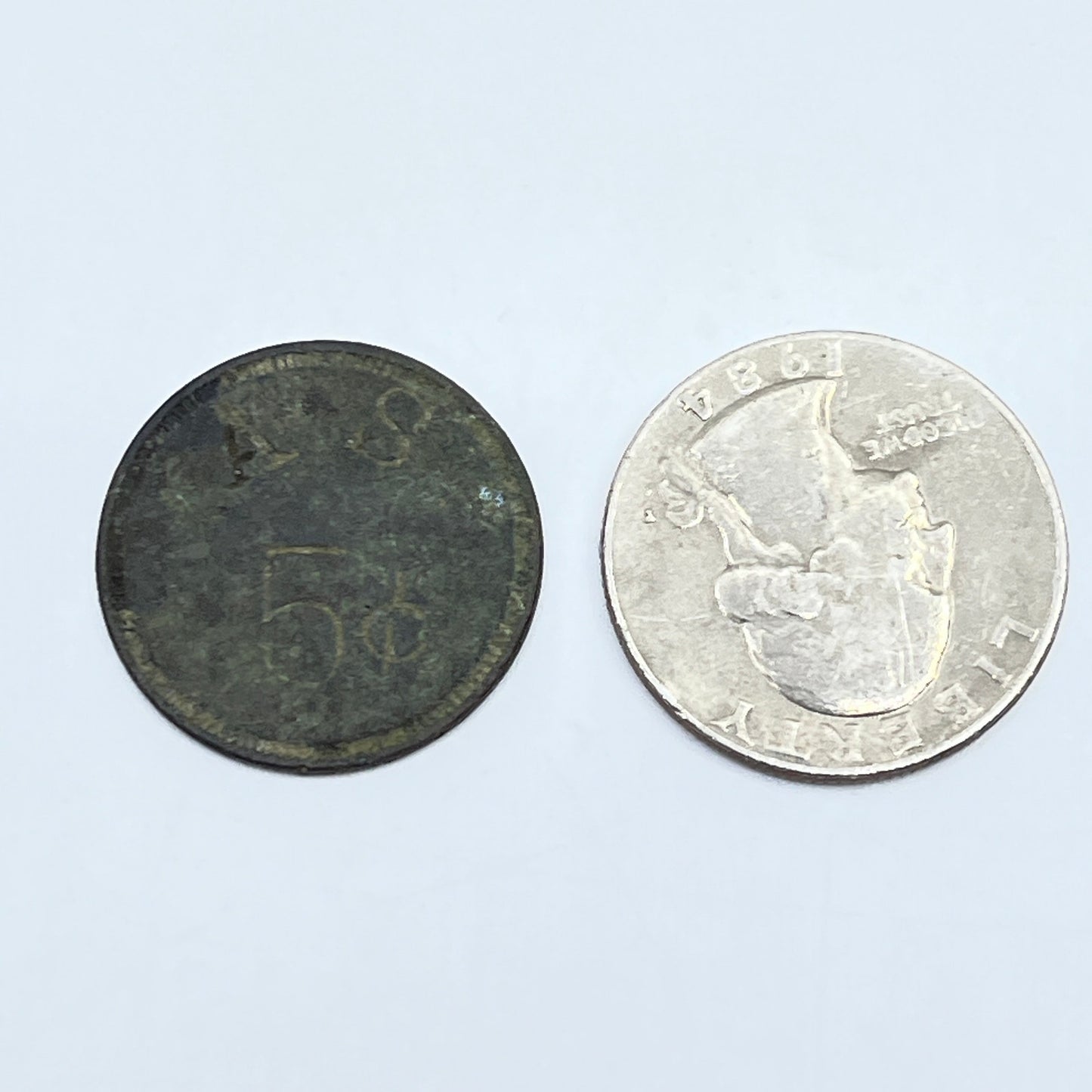 Antique Token A S 5 Cents SE9