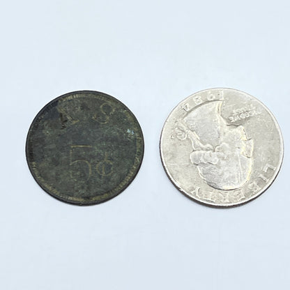 Antique Token A S 5 Cents SE9