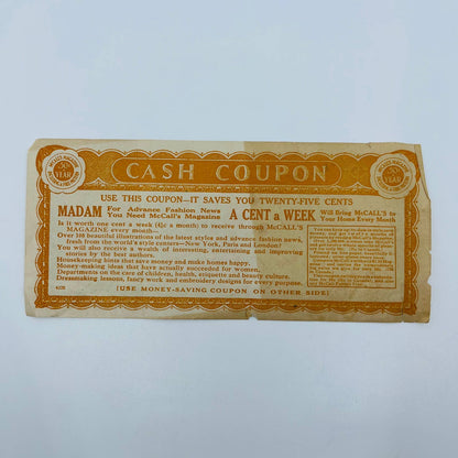 c1910 McCalls Fashion Magazine Advertising Coupon SC2