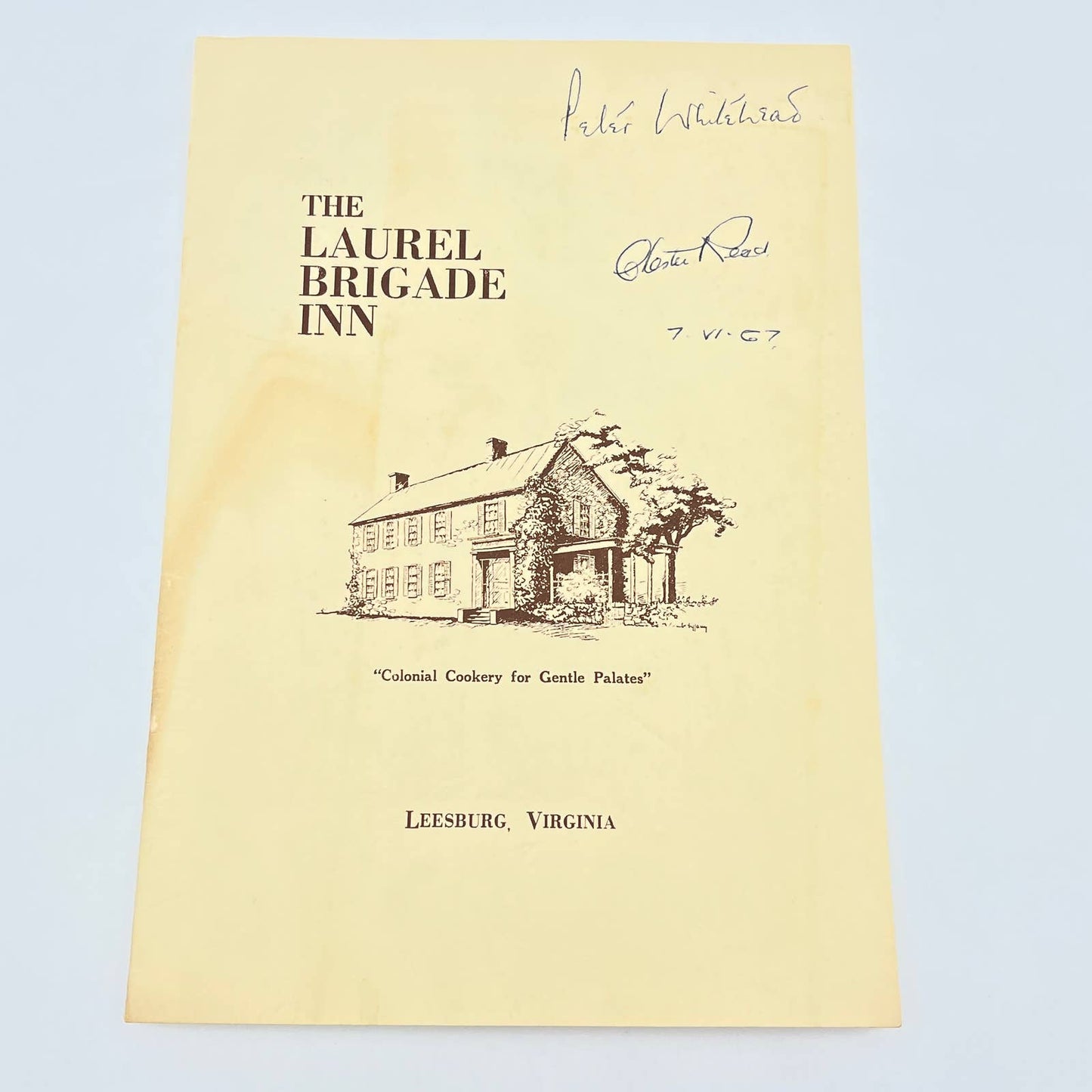 1967 The Laurel Brigade Inn Restaurant Menu Leesburg VA FL3