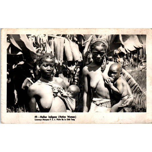 Vtg Postcard Mulher Indigena Native Women of Africa Nursing Breastfeeding SE5