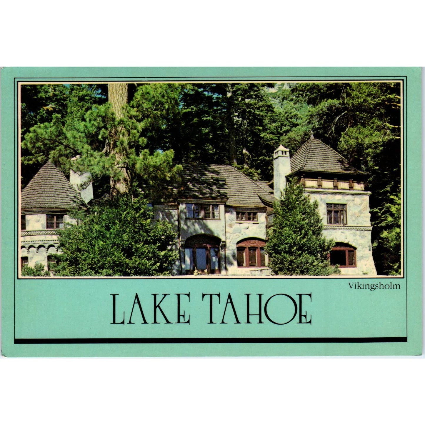 Vintage Postcard Lake Tahoe CA Vikingsholm Emerald Bay State Park EA3