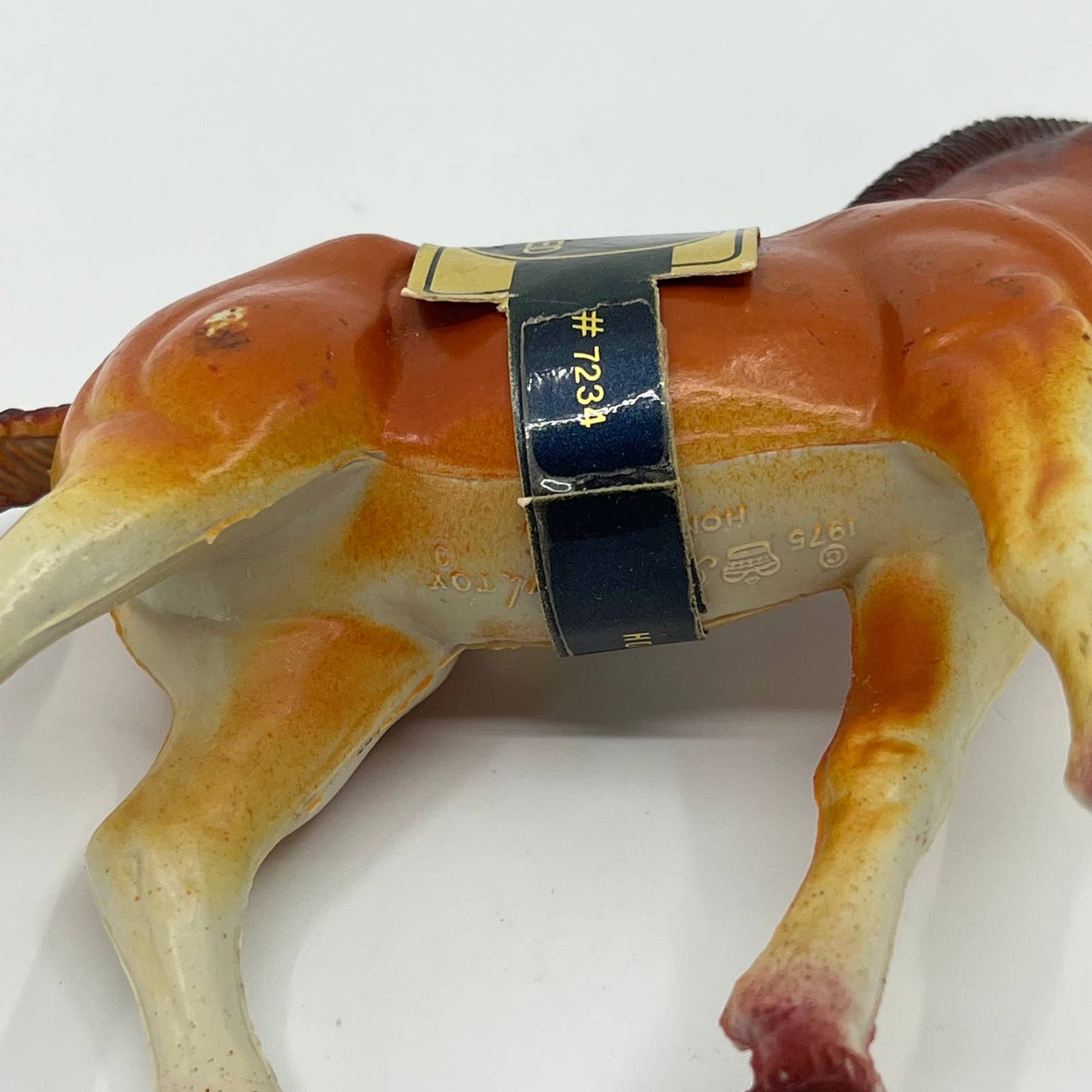 Vintage 1975 Rubber #7234  Imperial Thoroughbred Horse Figurine With Label SA2