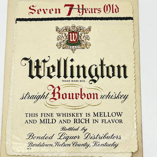 Wellington Whiskey Label Set of 3 Bonded Liquor Distributors Bardstown KY