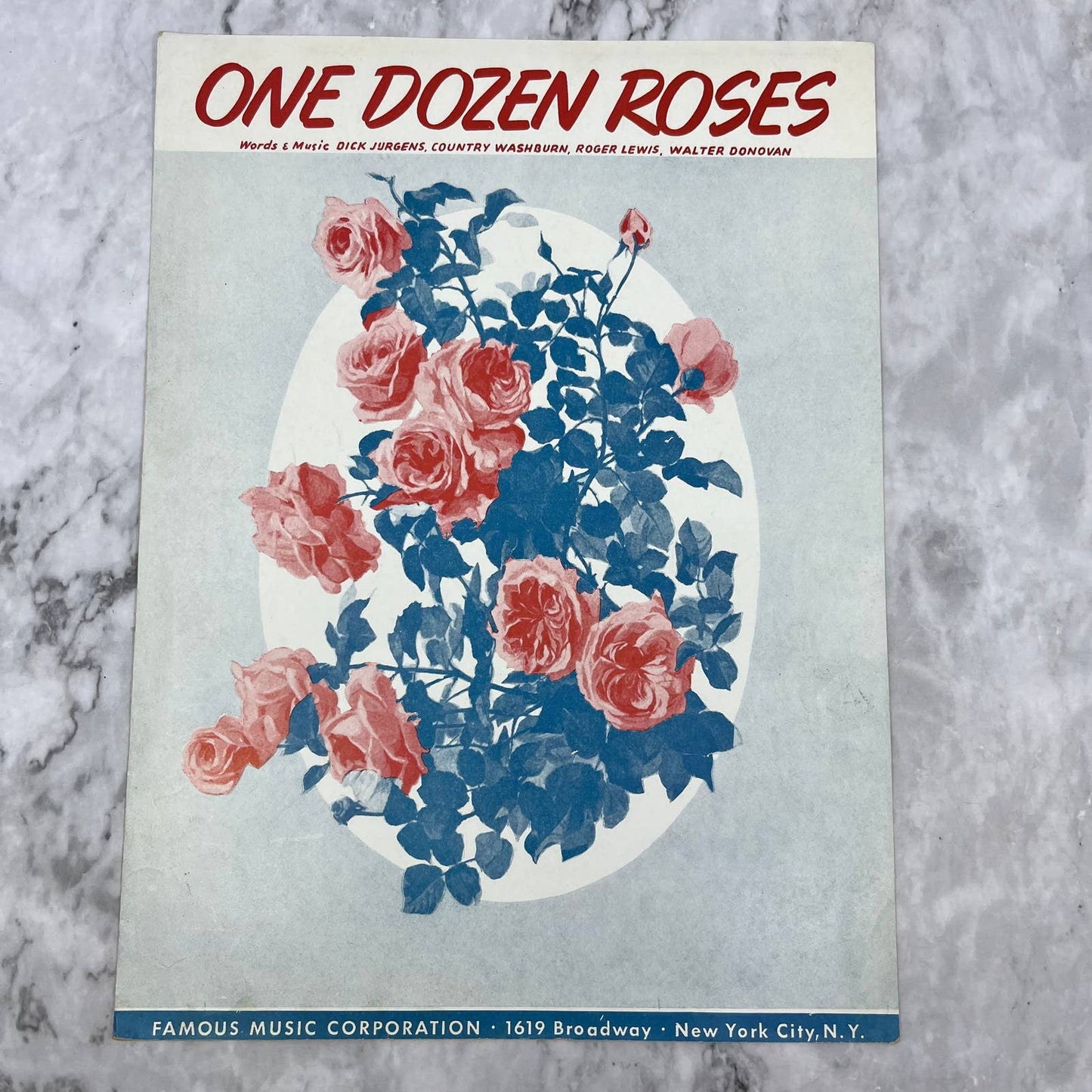 1942 One Dozen Roses Walter Donovan Vintage sheet music TH5