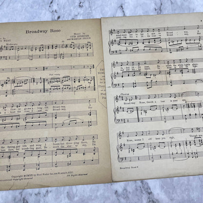 1920 Broadway Rose Sheet Music West Fried Spencer Portrait Goldbeck TH5