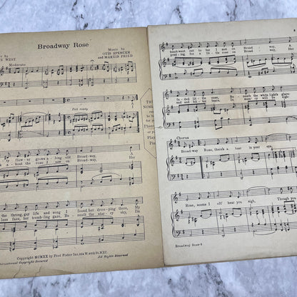 1920 Broadway Rose Sheet Music West Fried Spencer Portrait Goldbeck V38