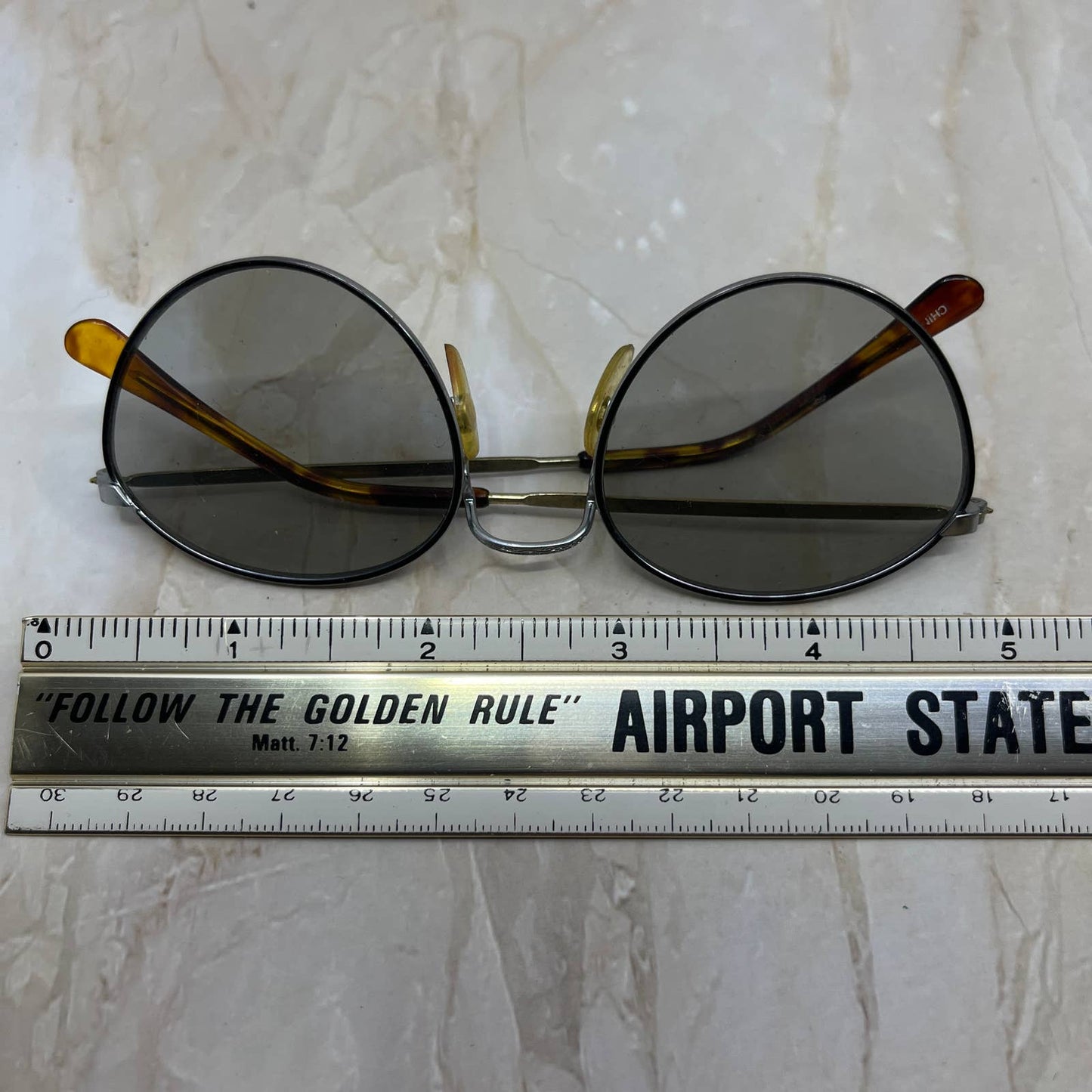 Round Tortoise Shell Metal Silver Tone Sunglasses Eyeglasses Frames TJ1-G2-9