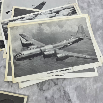 Mid Century Collection of 13 Boeing Aviation Aircraft Photo Data Sheets TK1