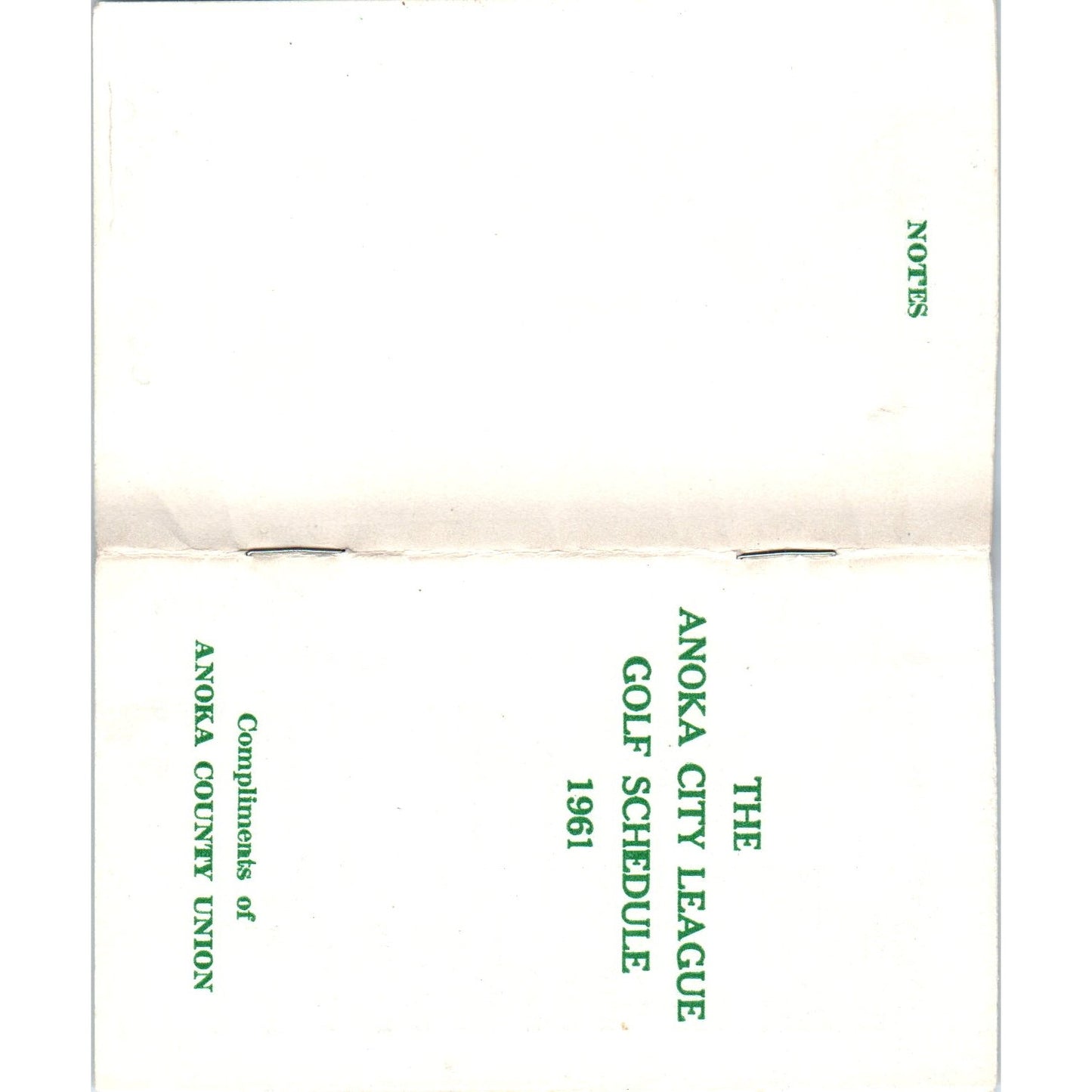 1961 Anoka Minnesota City League Golf Schedule Booklet AK3-M44
