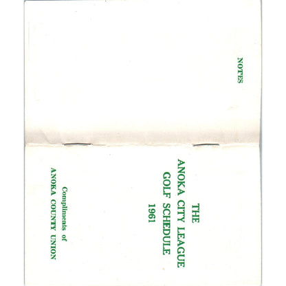 1961 Anoka Minnesota City League Golf Schedule Booklet AK3-M44