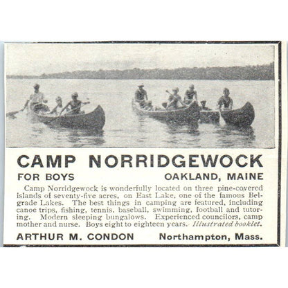c1920 Harper's Magazine Ad - Wilderness Camp for Boys Highland NY EA3-2