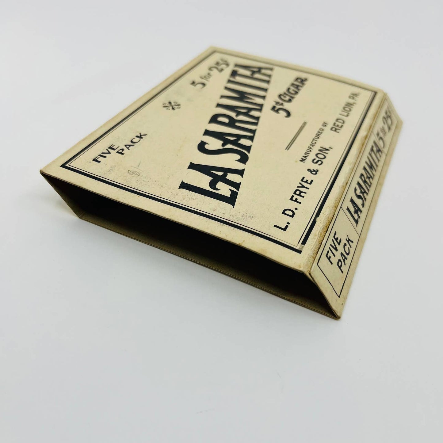 La Saramita Five Pack Cardboard Cigar Package Frye & Son Red Lion PA SC1