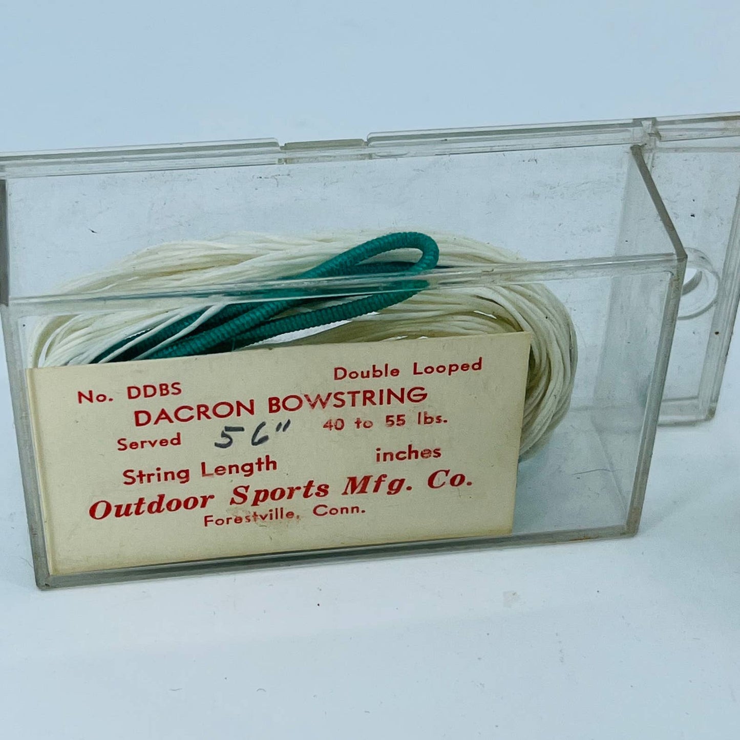 VTG NOS Double Looped Dacron Bowstring 56” 40-55 lbs 2 Boxes Forestville CT TE1