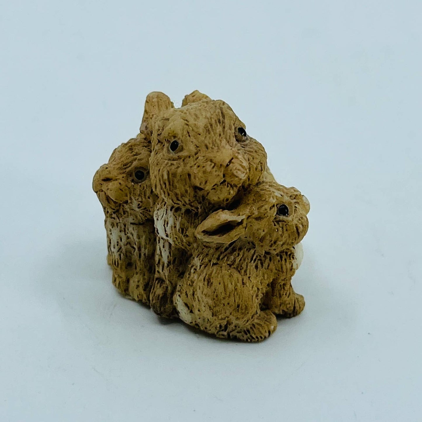 Vintage Tiny Cast Resin Hand Painted Bunny Rabbit Figurine 1 x 1” SA4