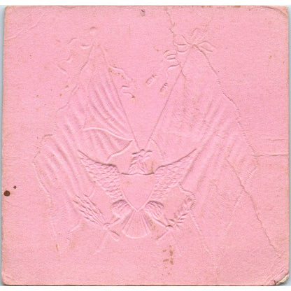 c1905 Flag Spanish American War Eagle Embossed Blotter Card 4x4" TJ1-1