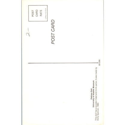 Eskimo Doll University of Alaska Museum Dolly Spencer Original Postcard PB7