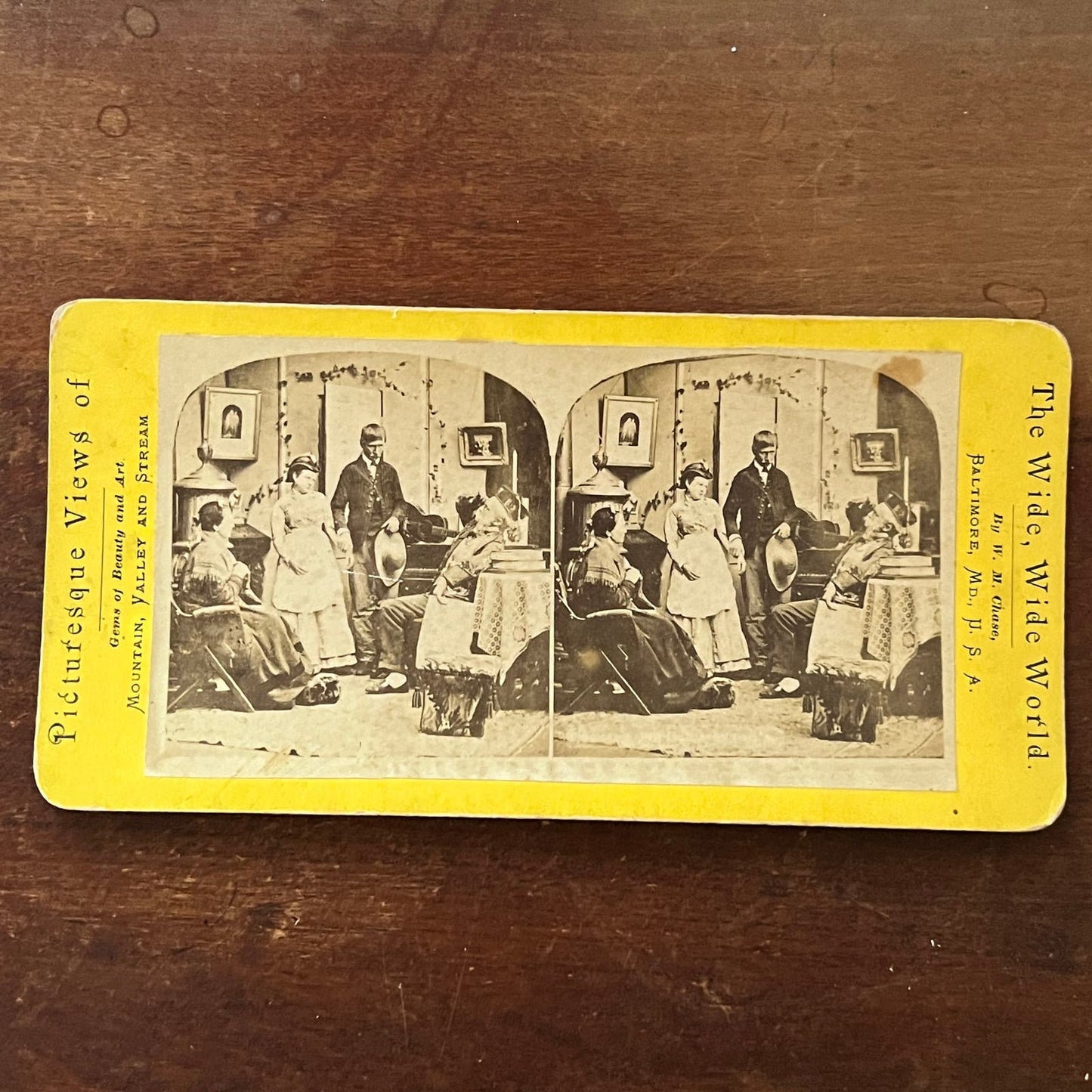 Victorian Family in Living Room Baltimore MD Antique Stereoview Card TJ9-V2