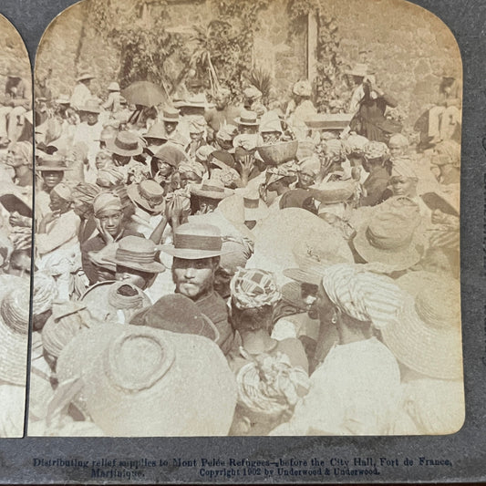 Mont Pelee Refugees Fort Du France Martinique France 1902 Stereoview Card H2-4