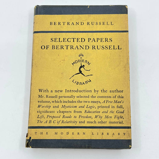 1927 Selected Papers of Bertrand Russell Modern Library Dust Jacket TF2