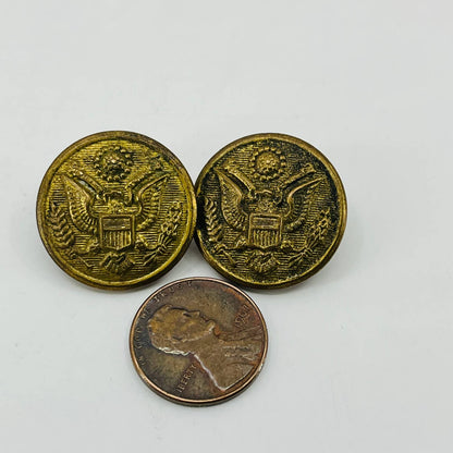 Attleboro Mass D Evans & Co Eagle Button Military Uniform Pre WWII Set of 2 SC3