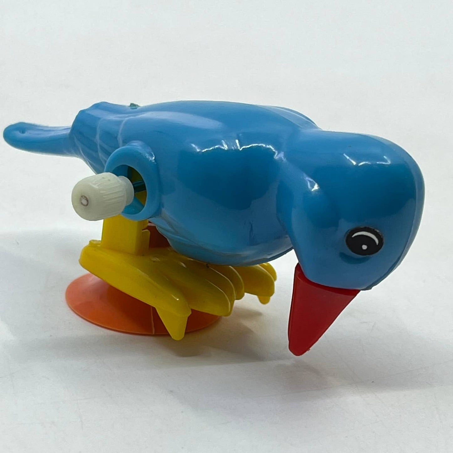 1970s Tomy Pocket Pets Wind Up Suction Cup Woodpecker Blue SE3