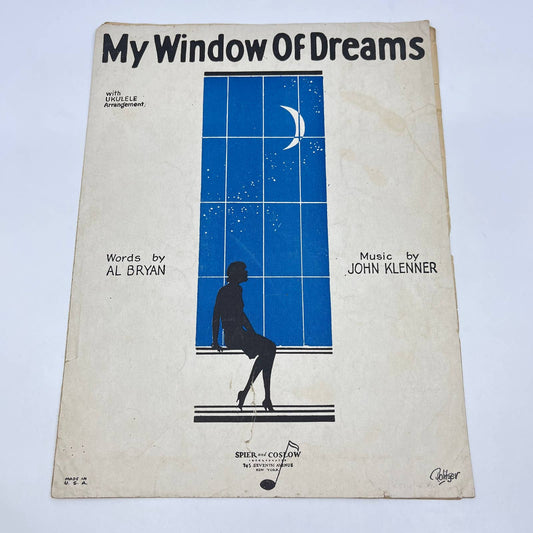 1928 Sheet Music My Window of Dreams Al Bryan John Klenner TF9