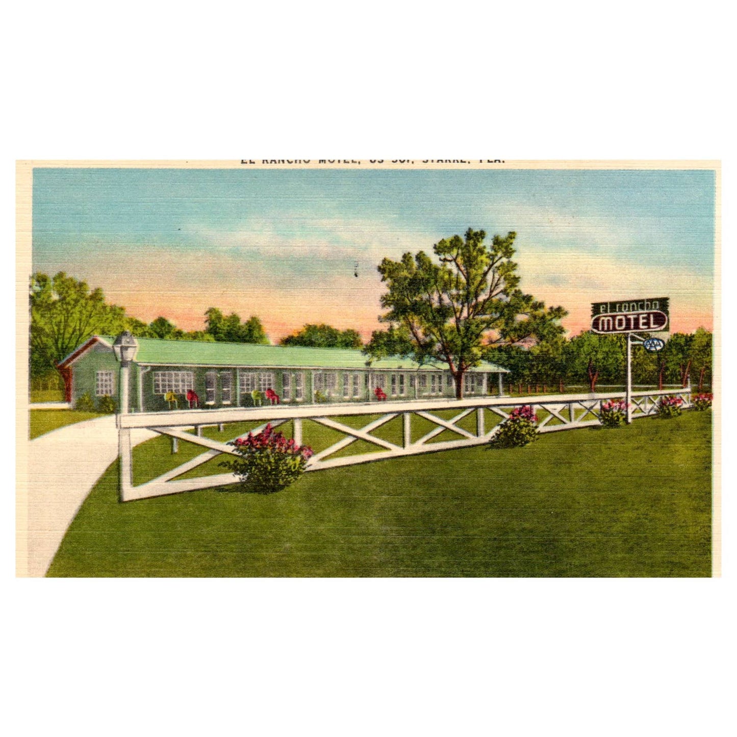 El Rancho Motel Starke Florida AAA Mr & Mrs Ray Strong - Postcard TJ8-1