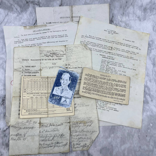 1950s Army Soldier Papers Lot 46th & 50th AAA BN AW SP APO 358 Ft. Lewis TH1