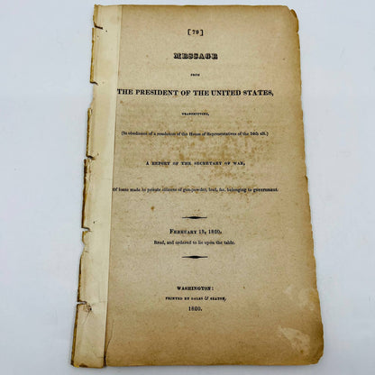 RARE 1820 Report of the Secretary of War Memo John C Calhoun James Monroe EA1