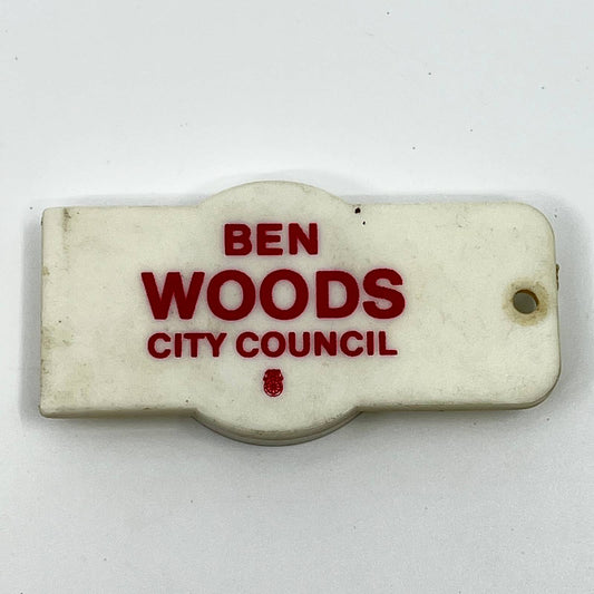 Vintage Political Advertising Keychain Ben Woods City Council Pennsylvania SC3