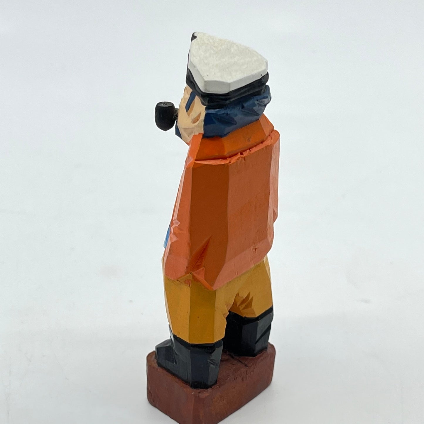 Vintage Hand Carved Painted Ship Captain Statue w/ Pipe 4” Nautical Marine TK3