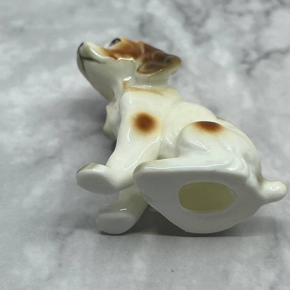 Vintage MCM Hand Painted Cocker Spaniel Dog Bone China Figurine 2.5” SE1